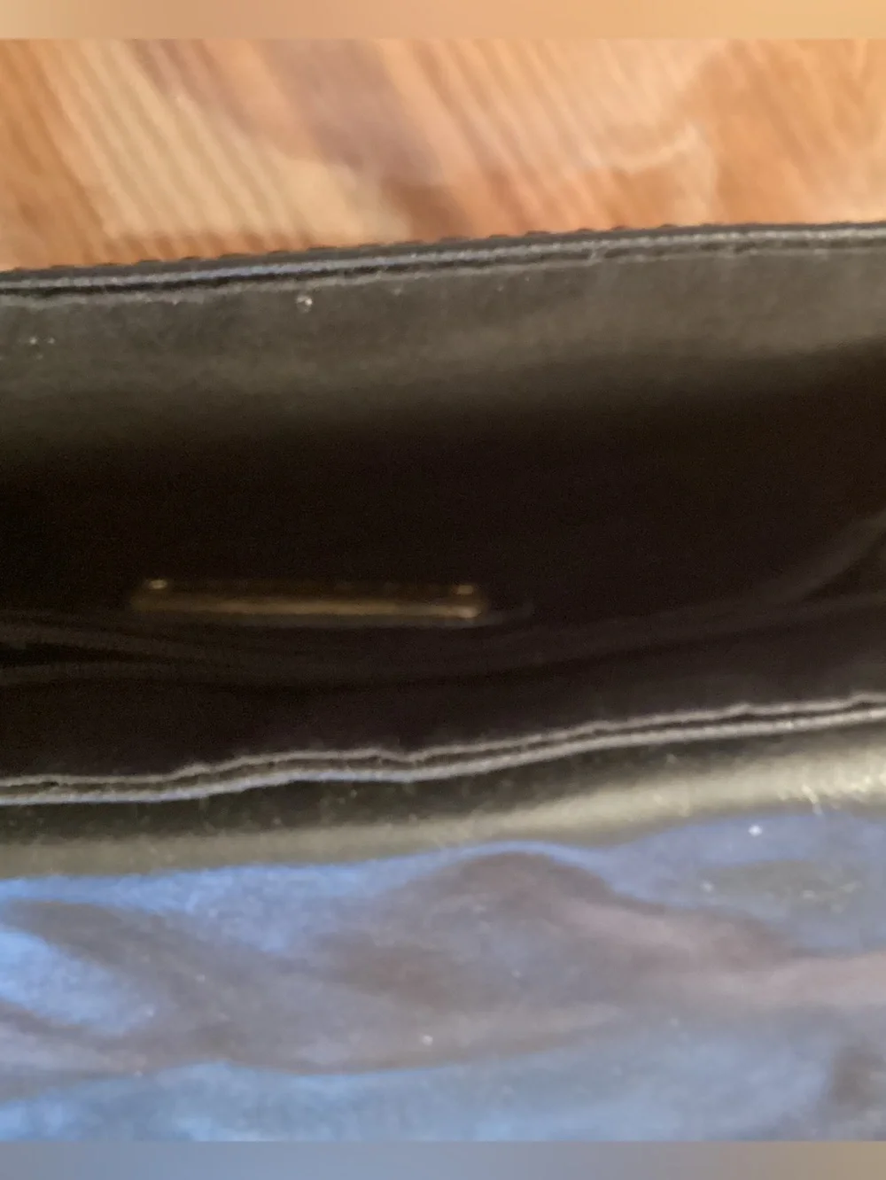 Steve Madden Black Leather Messenger Bag with Brass Lock